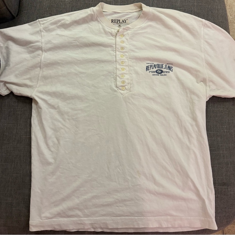 Replay Men's Vintage Cream Henley